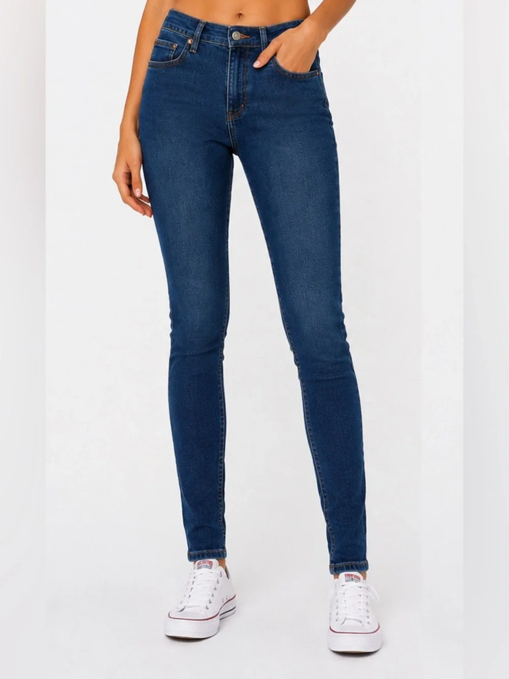 Smith & Rouge No 75 High Rise Skinny Dark Wash Long Length Womens Jeans Sz 28x34